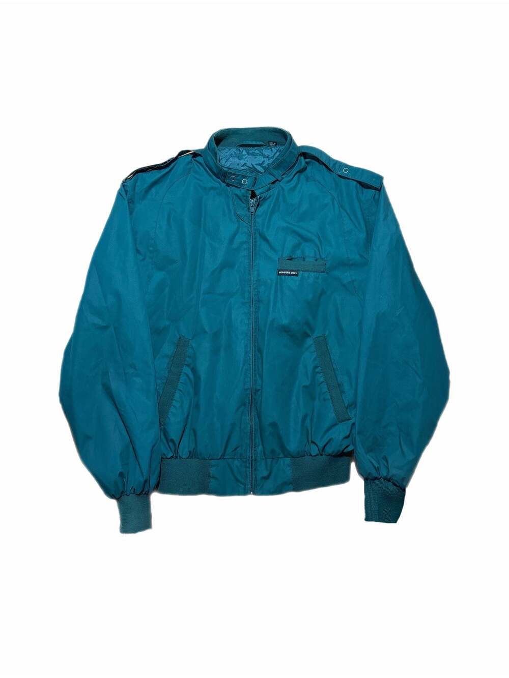 Vintage Members Only Iconic Racer Bomber Jacket Green Retro